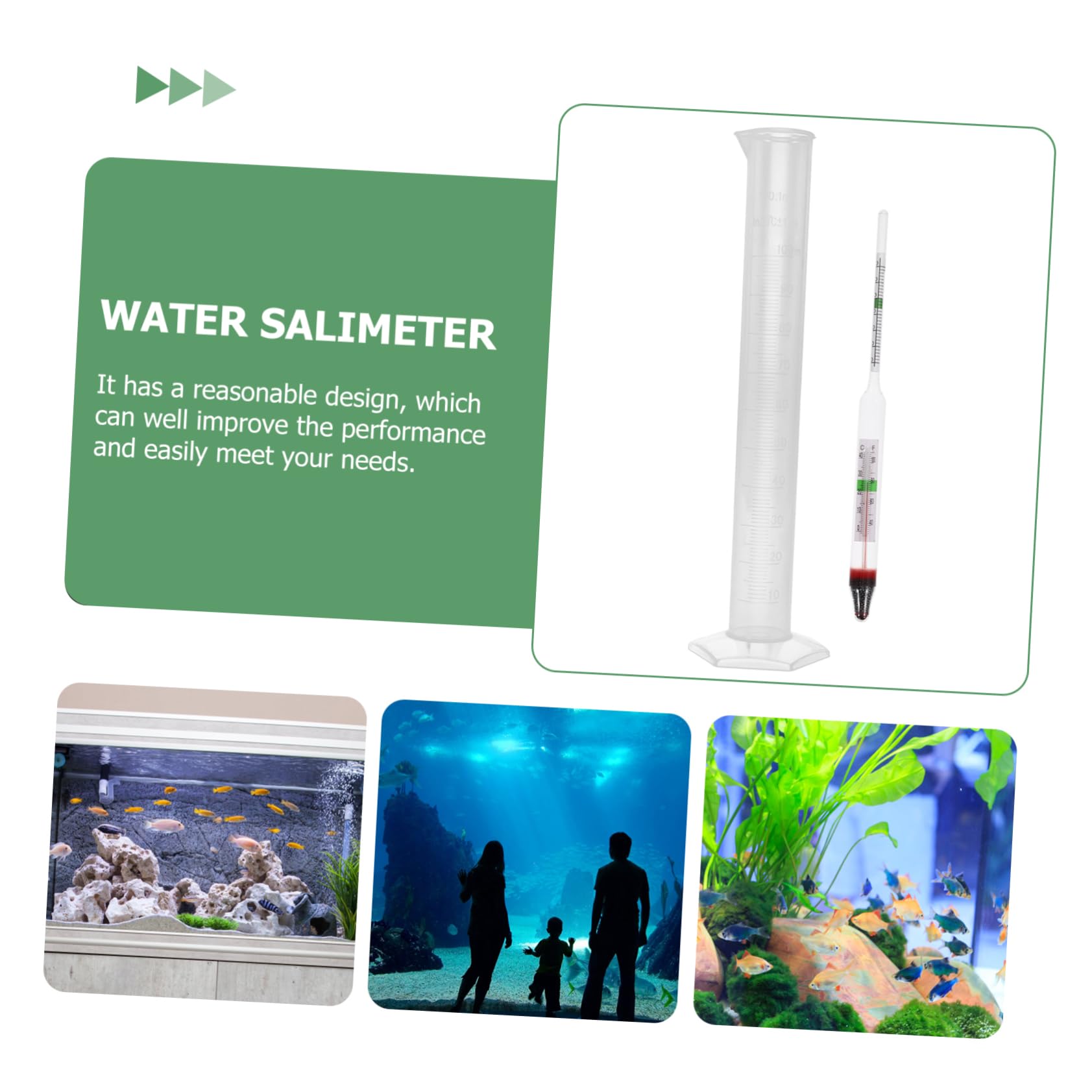 Mobestech 4sets Idrometro Per Acquario Kit Completo Di Misurazione Salinità Con Graduata e Scatola Strumento Affidabile Per Acquacoltura e Test Salata