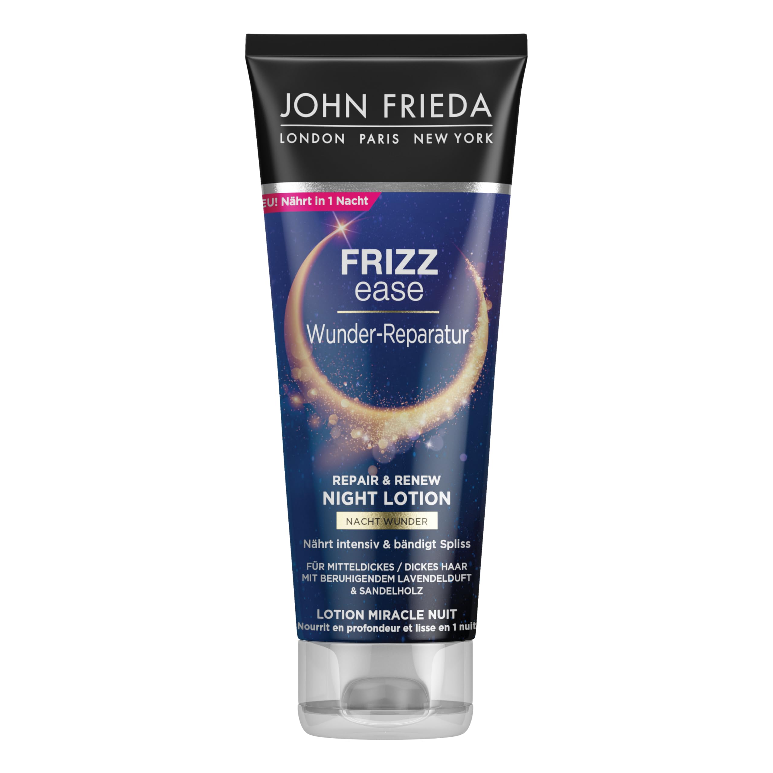 John Frieda Wunder-reparation Nacht Wunder balsam do włosów – zawartość: 100 ml – seria Frizz Ease – do włosów średnio-grubych/grubych – intensywnie odżywia w ciągu 1 nocy
