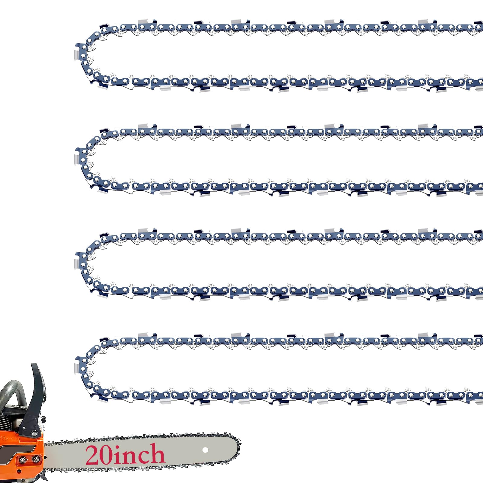 Cadena de motosierra de 20 pulgadas para Stihl de paso de 0.325 pulgadas, calibre de 63 pulgadas, 81 eslabones de transmisión para Stihl MS291, MS290 MS271 Farm Boss MS291 MS261 MS270 MS280 MS290