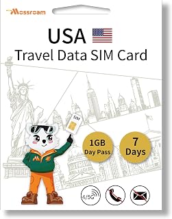 USA Data SIM Card: Daily 1GB High-Speed Data, 7 Day Prepaid Plan, Hotspot Support,No Contract,No Voice Call, No SMS