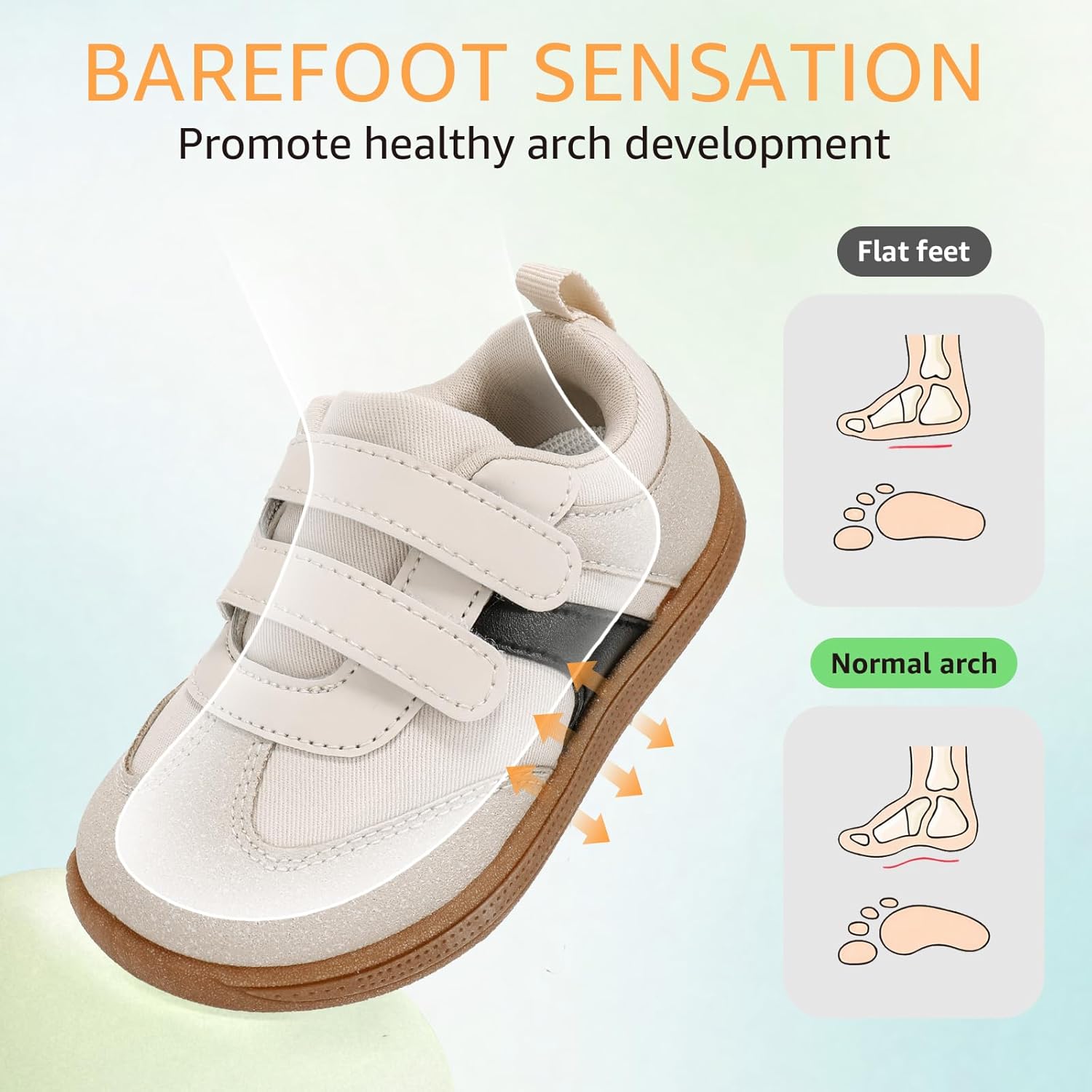 Toddler Wide Toe Box Barefoot Shoes Boys Girls Sneakers Zero Drop Kid Tennis Running Shoes Lightweight Non-Slip Comfortable Infant First Walking Shoe Outdoor Activities School - Image 5
