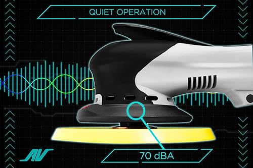 Miniatura 2 de AirVANTAGE - Lijadora eléctrica avanzada estilo palma de 5 pulgadas, 2 generación, sin vacío, con almohadilla de perfil bajo (vinilo PSA 316)