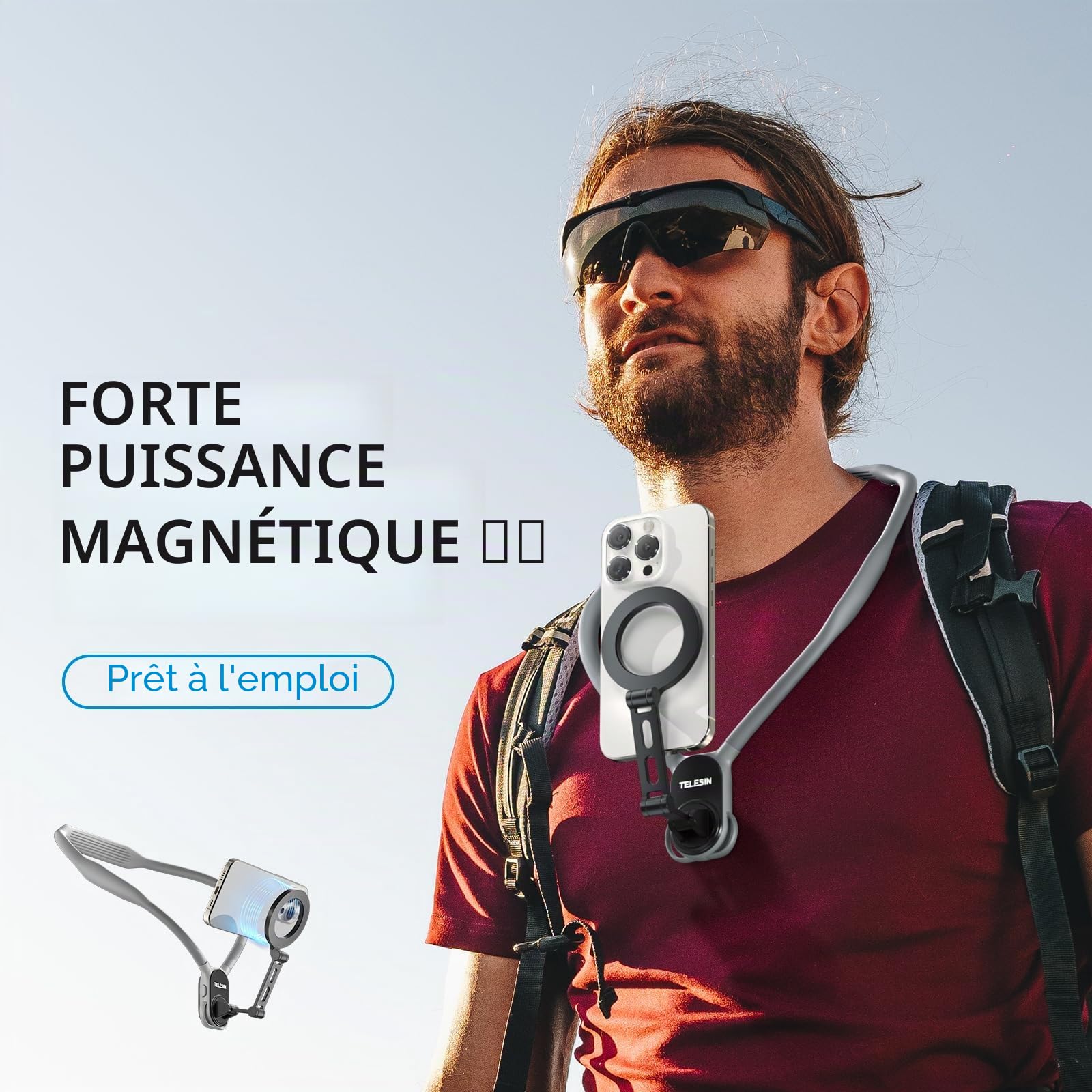 TELESIN Max Support Magnétique étendu pour TéLéPhone, Support de TéLéphone