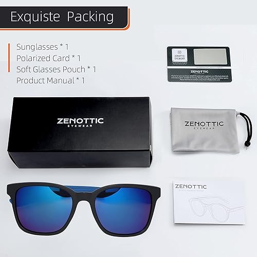 Miniatura 7 de ZENOTTIC Gafas de sol polarizadas para hombre, protección UV400, gafas de sol cuadradas