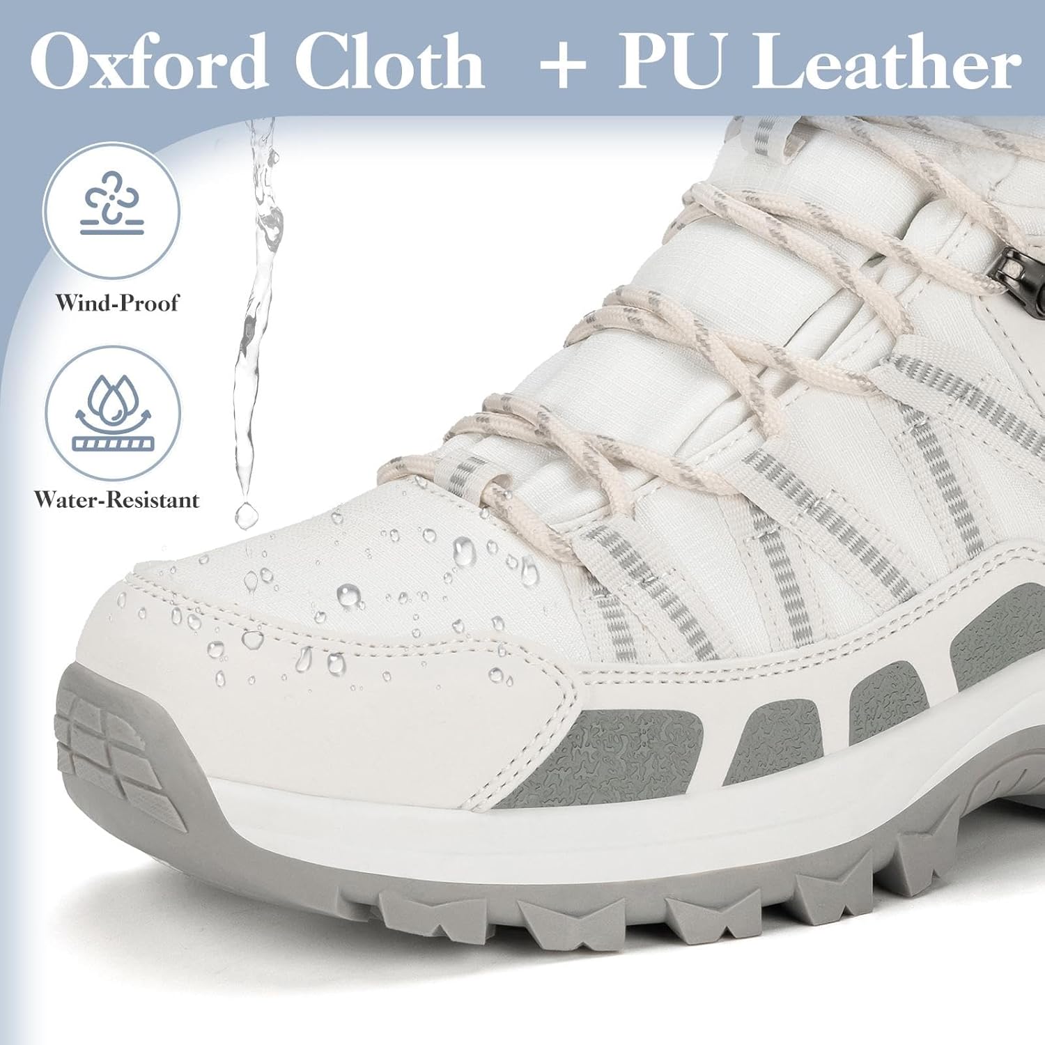 Mishansha Women's Winter Snow Boots Waterproof Warm Fur Lined Ankle Hiking Boot Non-Slip Outdoor Cold Weather Shoes - Image 3