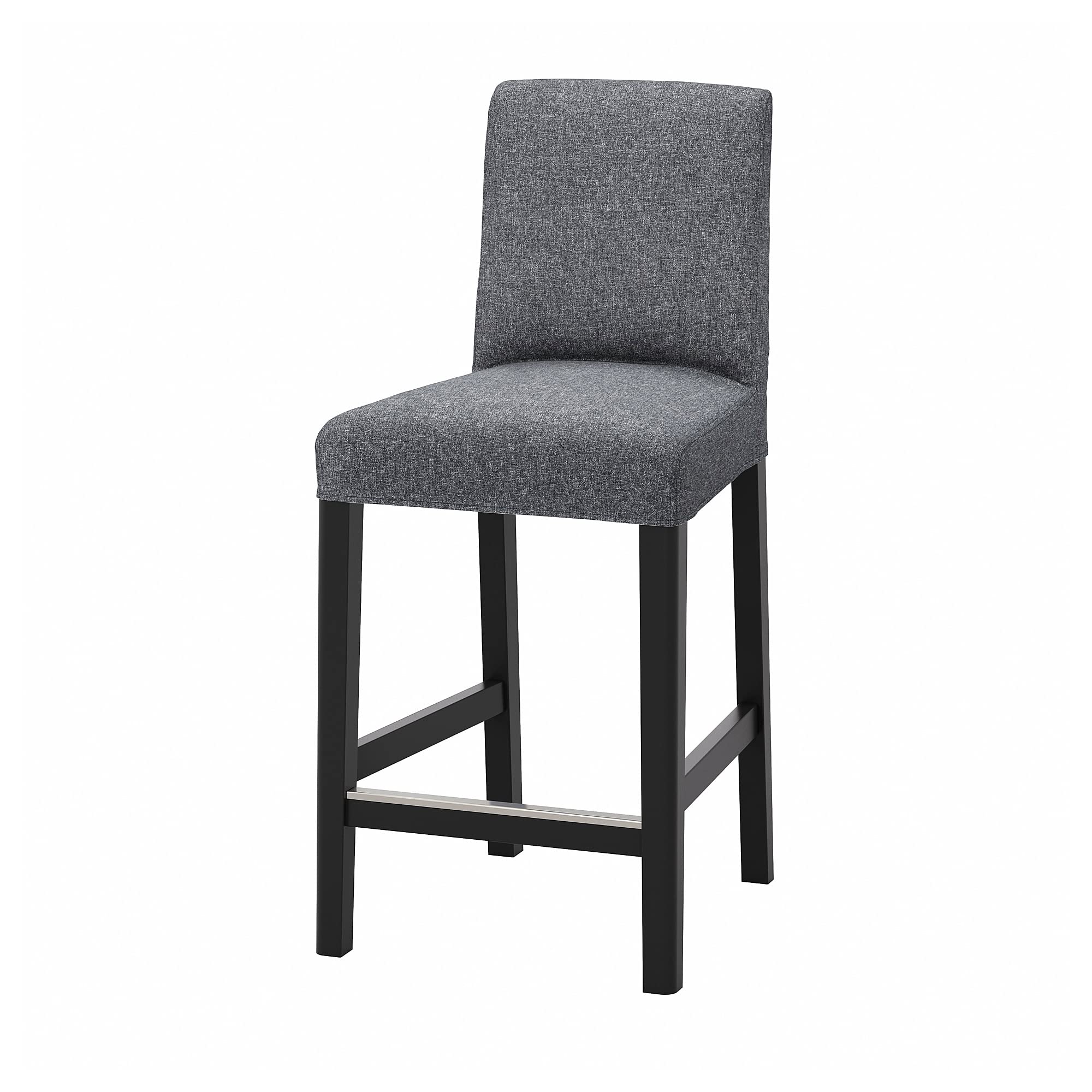 Tabouret de bar avec dossier hauteur comptoir ProTuning BERGMUND noir gris 62 cm