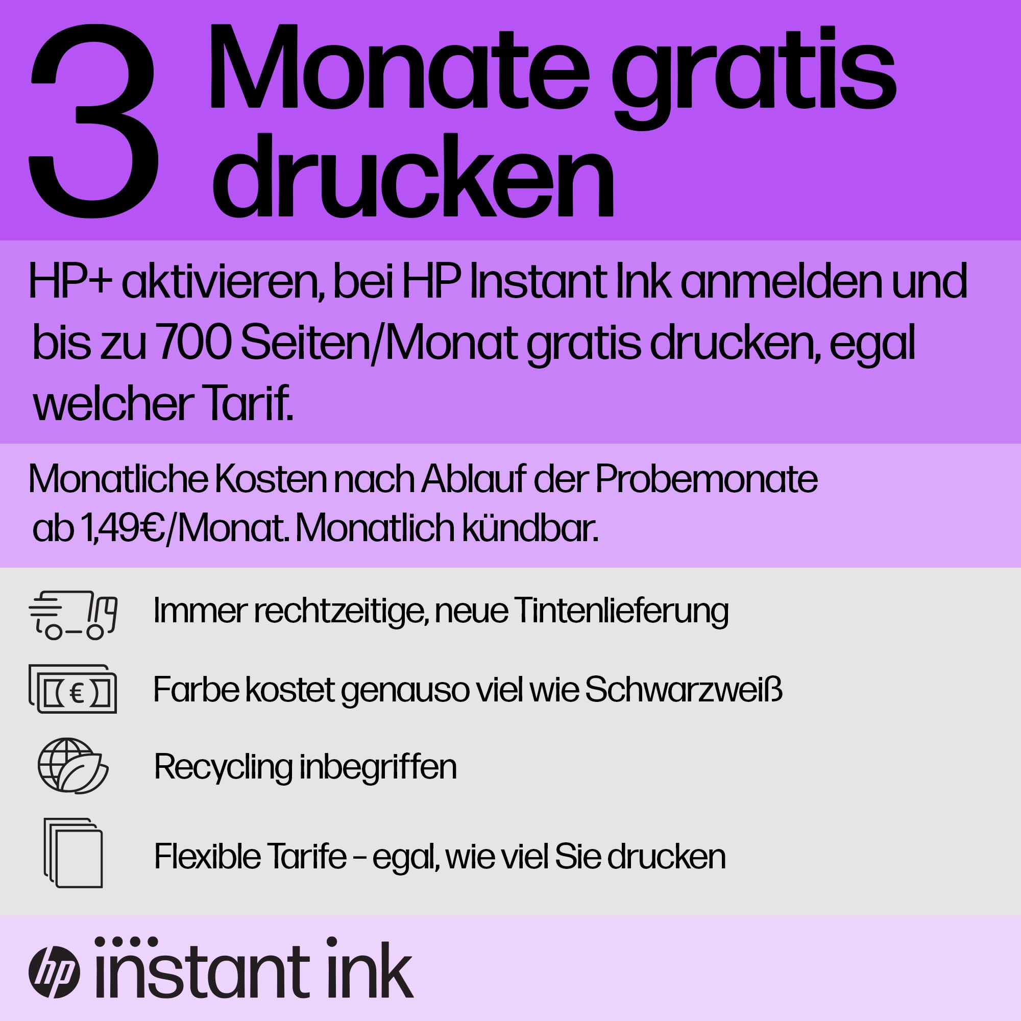 HP Envy 6420e Multifunktionsdrucker, 3 Monate gratis drucken Instant Ink inklusive, Drucker, Kopierer, Scanner, Mobiler Faxversand, WLAN, Automatischer Dokumenteneinzug
