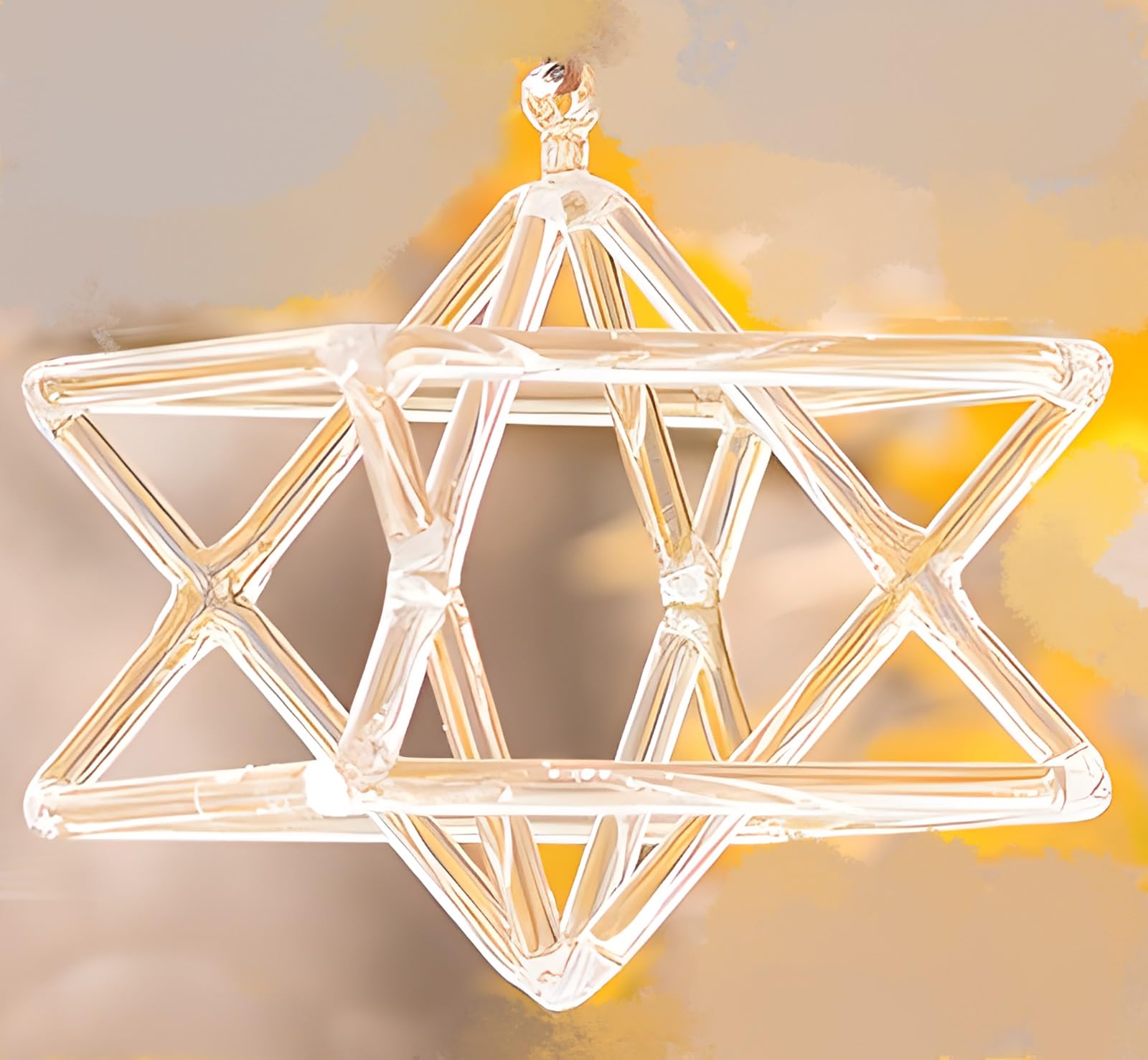 SBCGFY Chakra Optically Clear Quartz Crystal Singing Pyramid/Merkaba/Mokaba with Two Types Crystal Singing Bowl Striker,Sound Therapy Meditation Yoga gift,5 inch