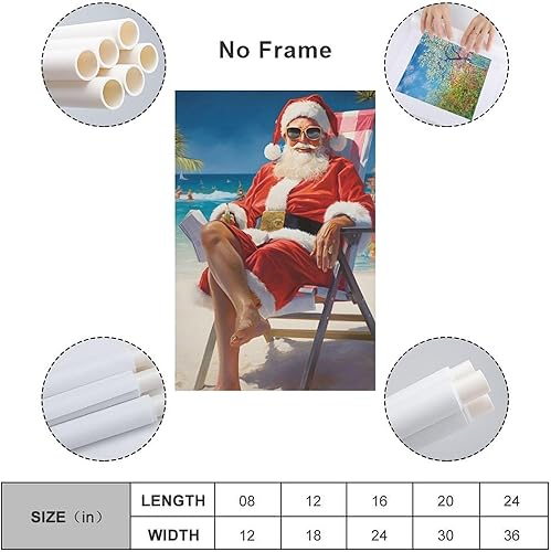 Miniatura 2 de LohxA Weihnachtsmann Im Urlaub - Digitaler Download Für Festliches Wand-Dekor - Druckbares Weihnachts-Ölge Canvas Wall Art Print Poster For Home