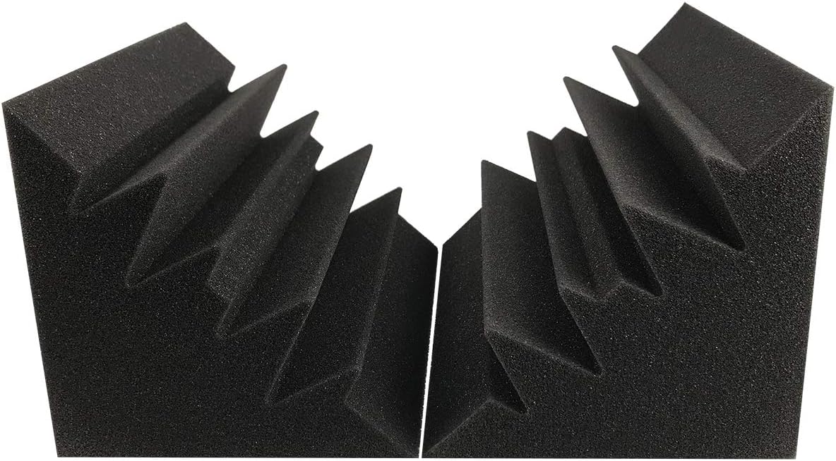 JBER 8 Pack Acoustic Foam Bass Trap Studio Foam 12" X 7" X 7" Soundproof Padding Wall Panels Corner Block Finish for Studios Home and Theater,KTV