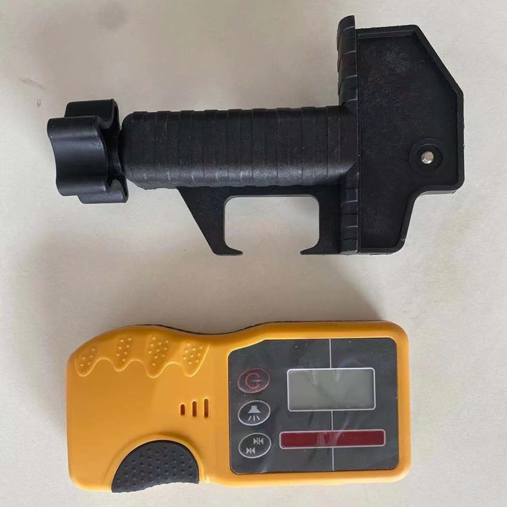 2 receptores láser rotativos autonivelantes para exteriores, detector de nivel de burbuja láser rotativo con abrazadera resistente, luz roja