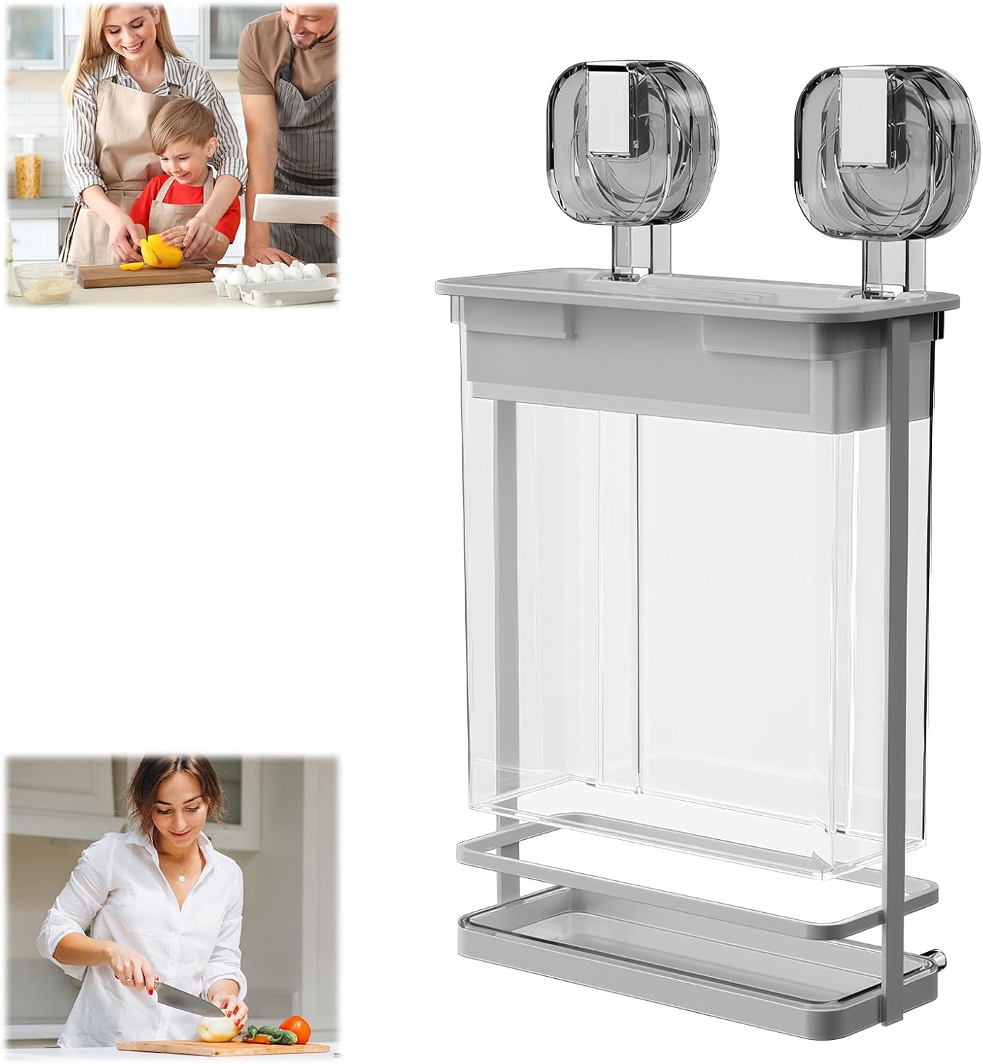 Wall Mount for Iron Knives - 2024 Multifunctional Kitchen Organizer, Iron Knife Rack Suction Cup Knife Holder, No-Drill Quick Installation for Home Use (White)