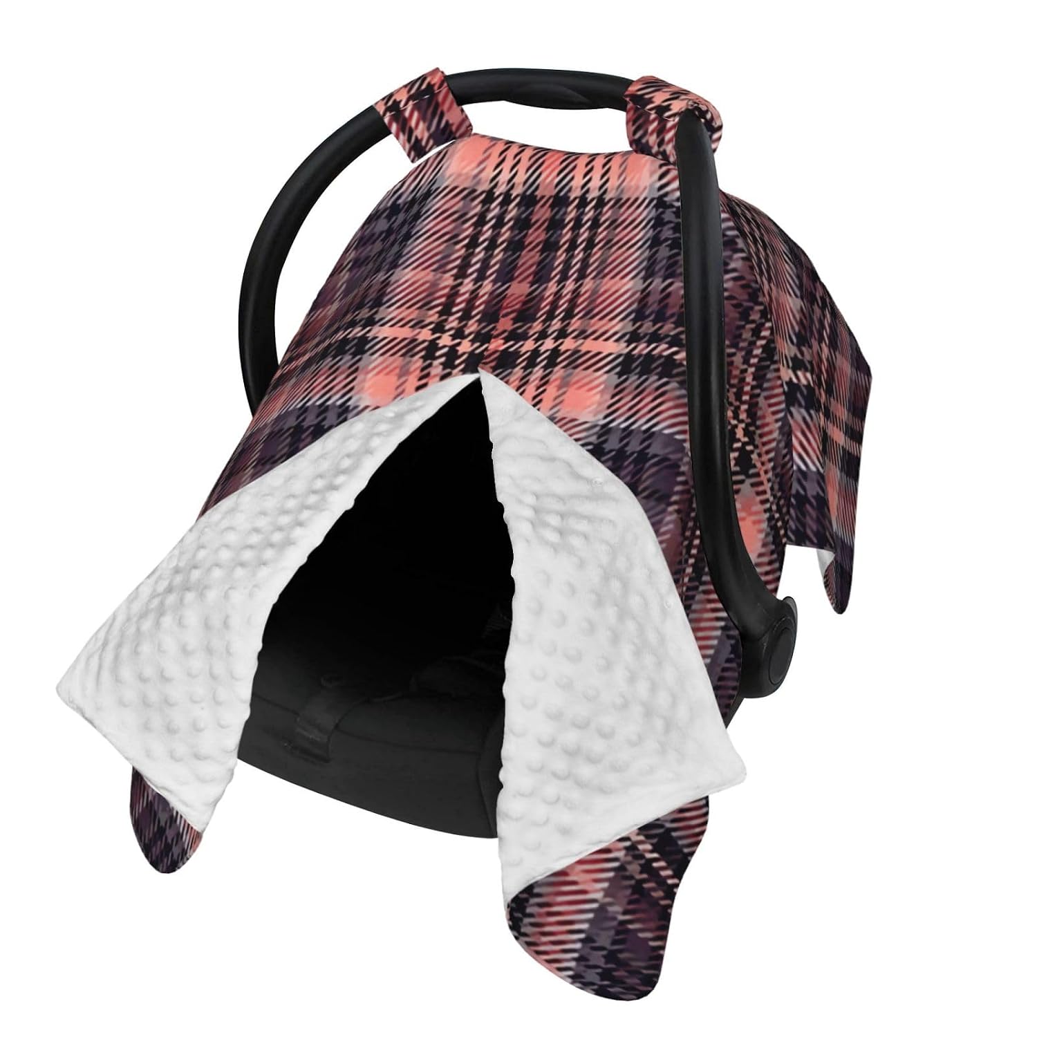 Tartan Baby Car Seat Cover & Breastfeeding Nursing Cover - Breathable Stretch Fabric Multi-Use Nursing Cover for Breastfeeding
