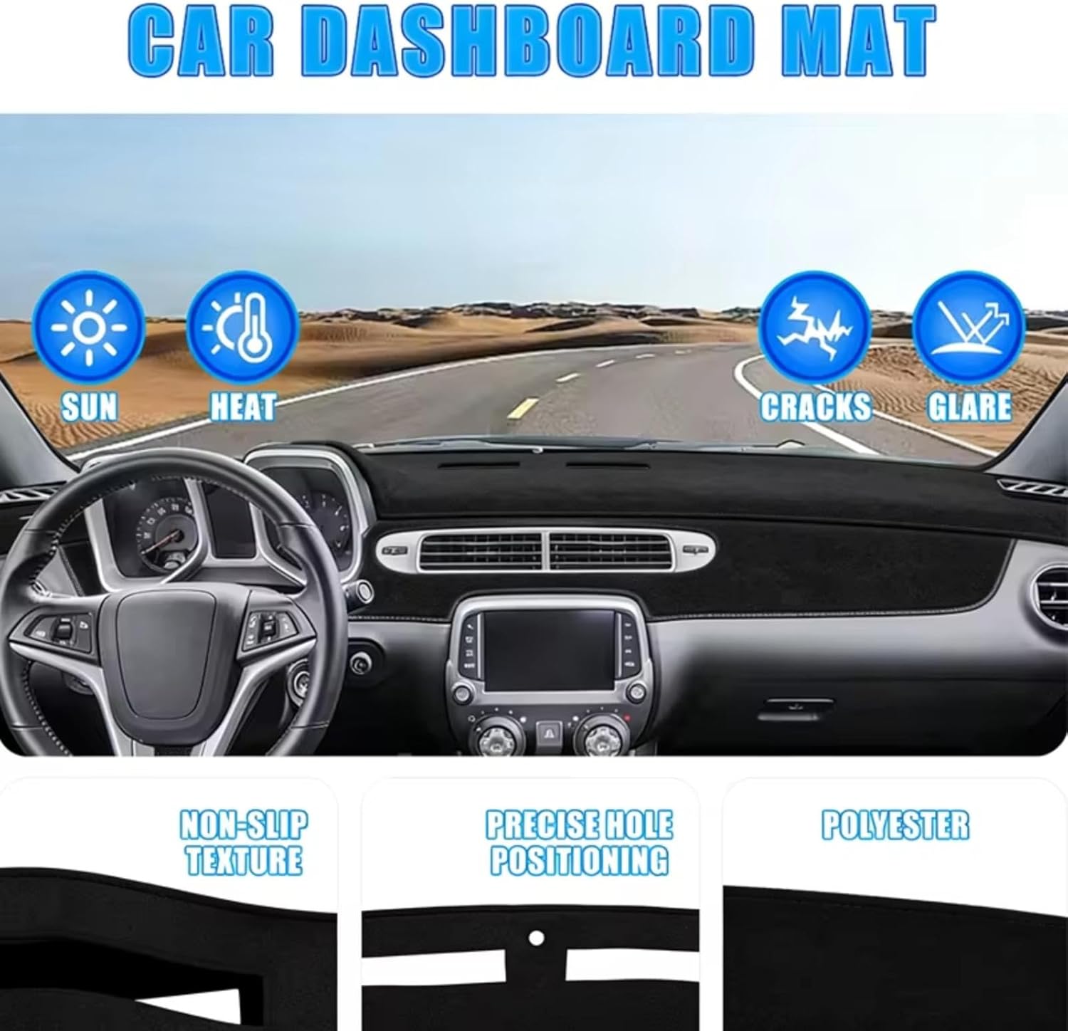 Fit for Kia Carnival 2025-2027(with HUD),Dashboard Cover Mat,Black Nonslip Interior Dash Covers,Anti-Glare Car Accessories