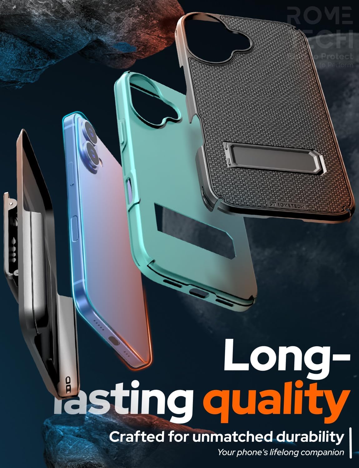 Designed for iPhone 17 Case with Belt Clip Holster - Compatible with MagSafe Magnetic Heavy Duty Phone Cover with Kickstand - Black&Green