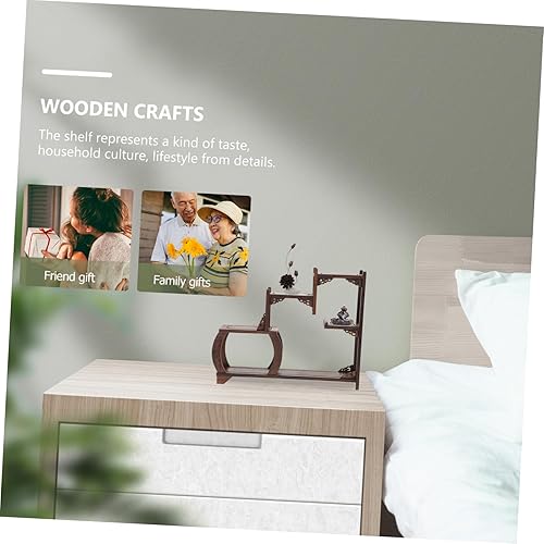 Miniatura 5 de STAHAD Soporte de exhibición de esquina Curio Armarios Art Retro Wall Shelf Corner Display Shelf Armario Estante Estante Estante para Gabinete Curio