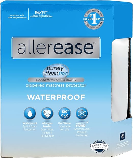 AllerEase Waterproof Mattress Protector Twin Size