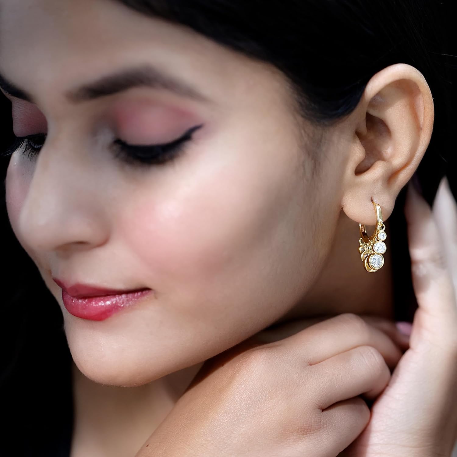 Certified 3 Carat Moissanite Hoop Earrings in Silver, D-Vs1 Quality, Bezel Set Moissanite Drop Earrings - Ready To Gift - Image 4