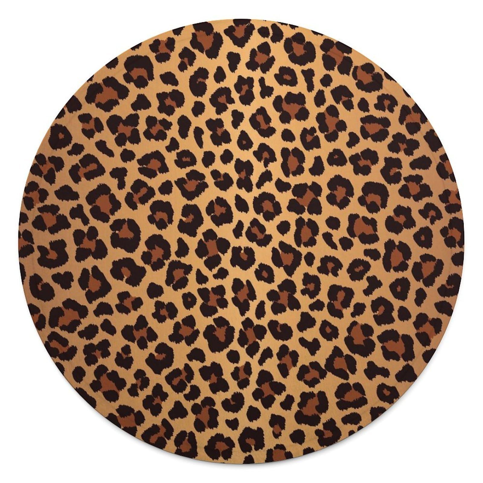 Couverture léopard ronde 140 cm idéale pour vos soirées camping