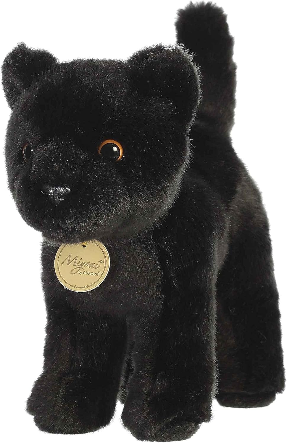 Aurora® Realistic Miyoni® Panther Stuffed Animal - Lifelike Details Make a Cherished Companion - Perfect for Decorating Bedrooms or Classrooms - Black 9.5 Inches