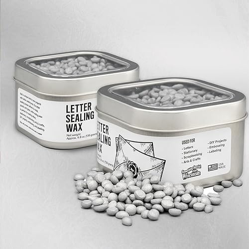 Miniatura 5 de Blended Waxes, Inc. - Cera de sellado de letras, cuentas de cera, se adhiere al papel, metal, plástico y vidrio, 4.8 onzas (plateado metálico)