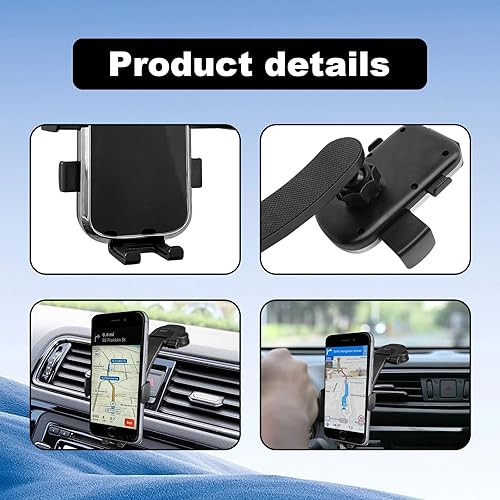 Miniatura 5 de Soporte de teléfono para tablero de instrumentos para automóvil, clip de montaje de teléfono de automóvil ajustable de 360, soporte manos libres