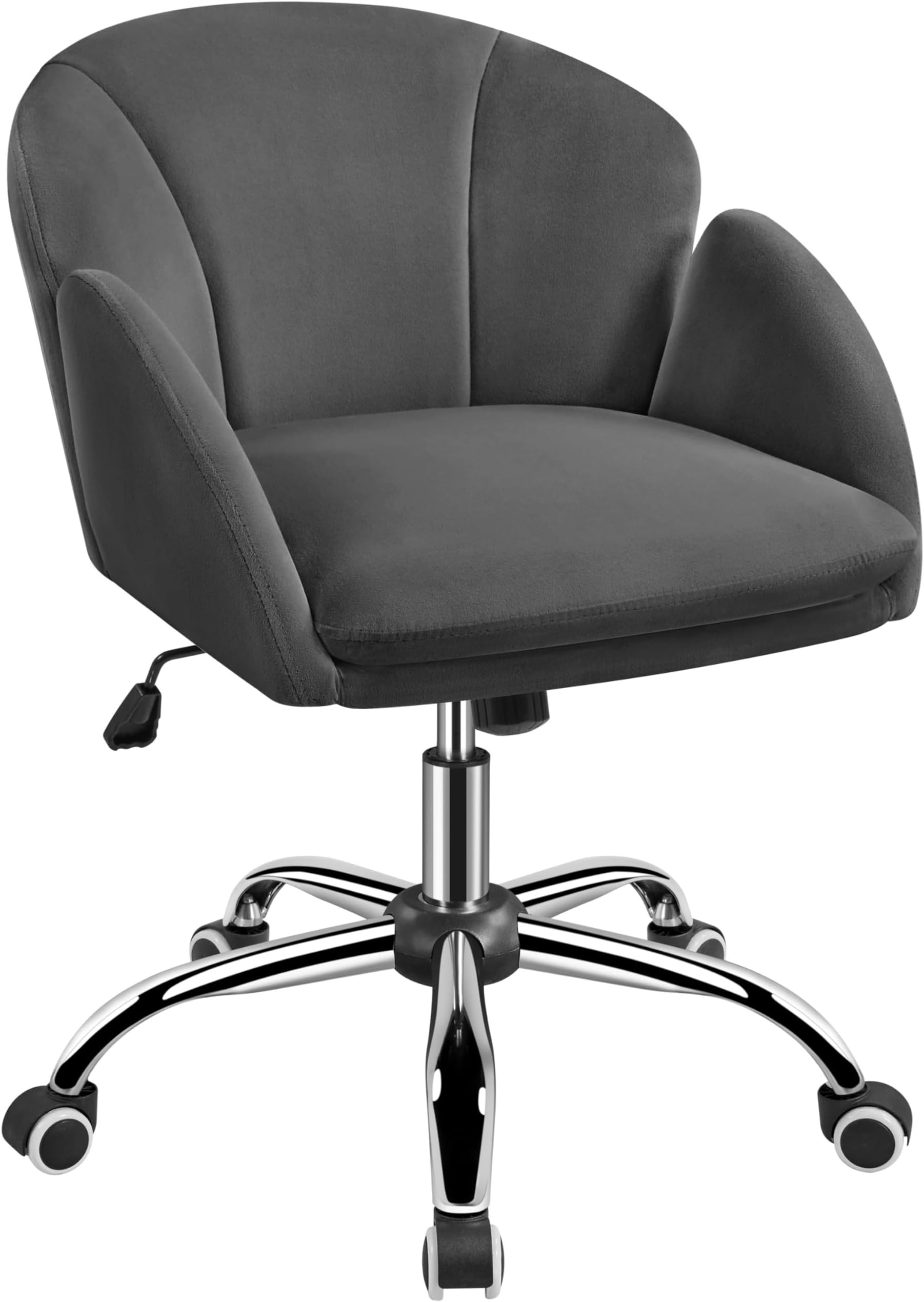 Mod Miami Sedia Da Ufficio In Velluto Marrone - Ergonomica, Regolabile In Altezza, Girevole Con Ruote - Seduta Imbottita E Braccioli