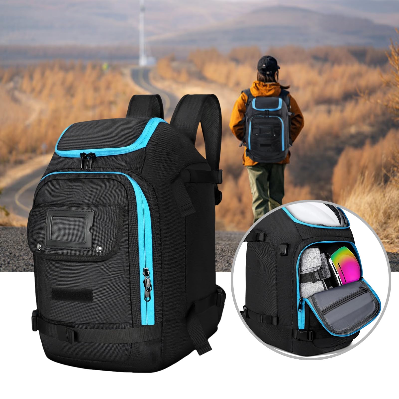 jiahesuw Large Capacity Backpack Skiing Backpack Hiking Backpack Cycling Backpack Travel Backpack Casual Daypacks Ski Boot Bag