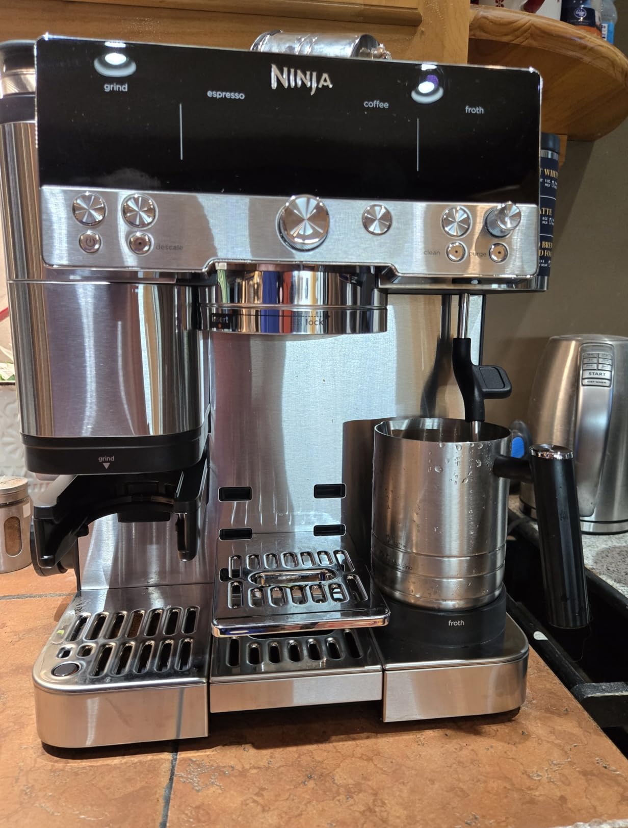 Multipurpose good but frother does not make uniform froth in the cup overall makes good espresso