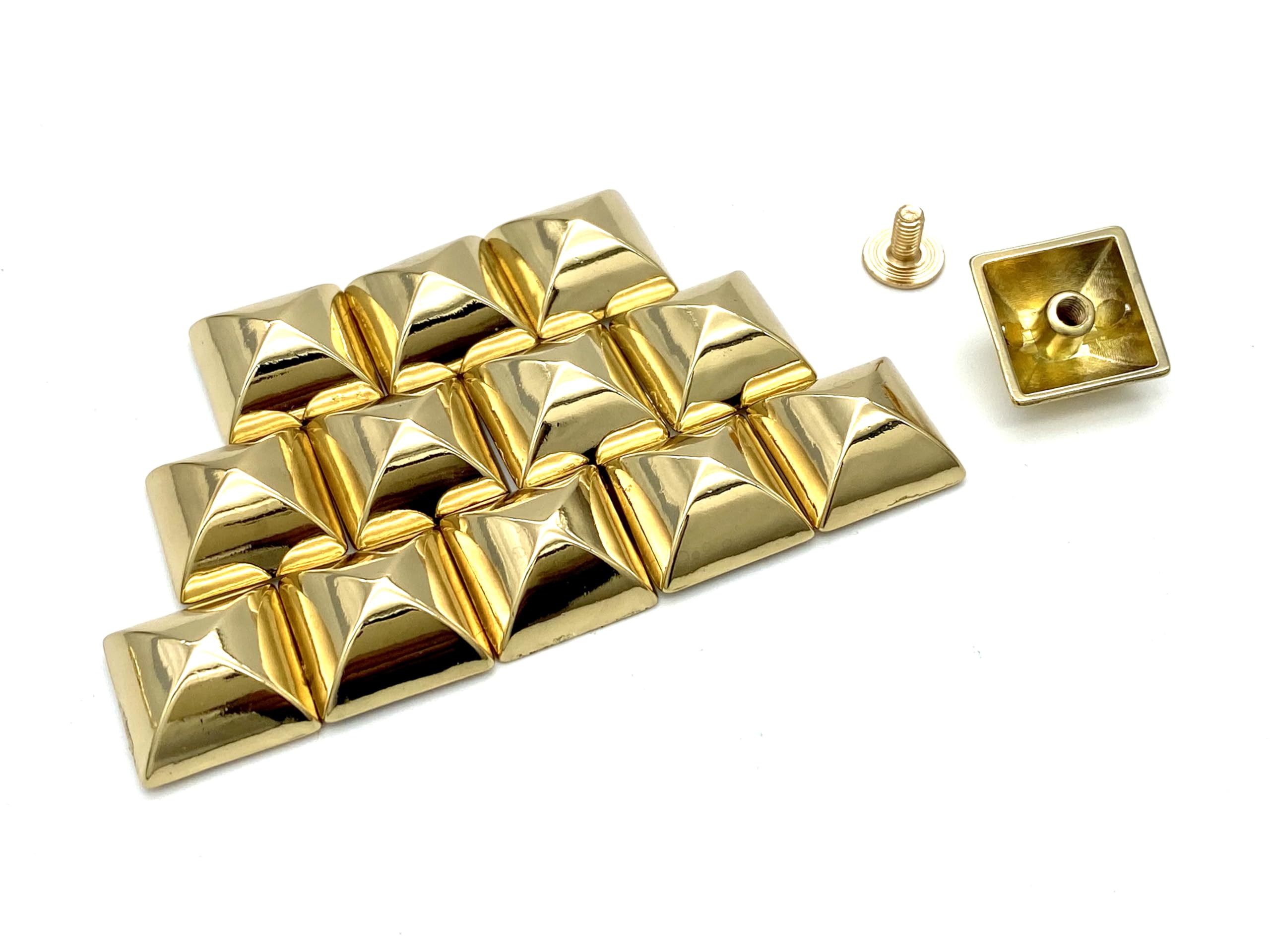 In lega di zinco e ferro piramide rivetto borsa rivetti Spike borchie rivetto in pelle rivetto per making inserti di ricambio vestiti scarpe oro scegliere 15mm x 8mm Golden AC51B