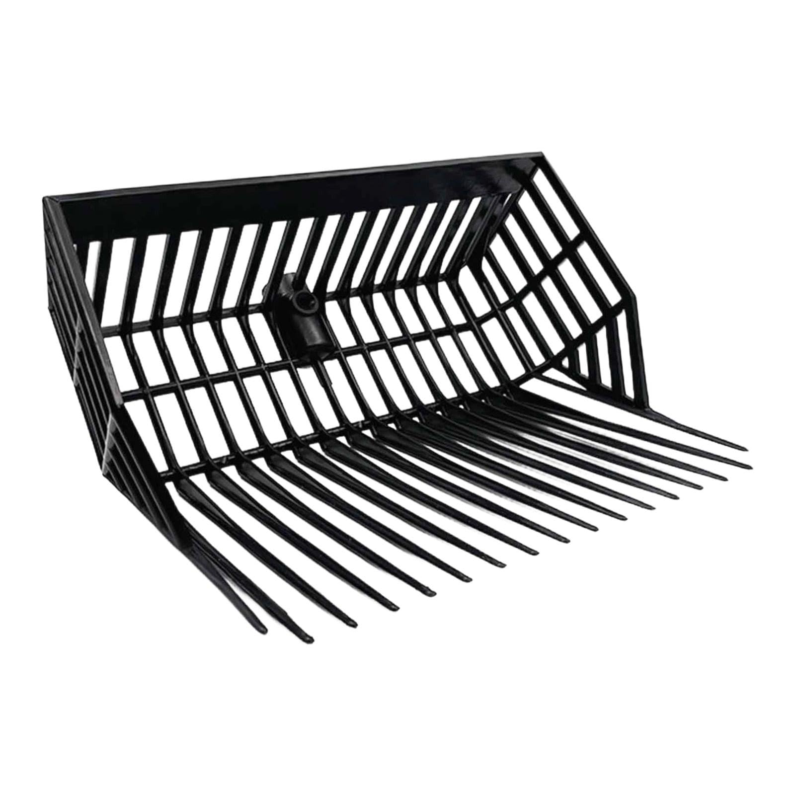 Horse Manure Fork Replacement Head, ABS, Black, 40x23 cm, Slanted Tooth Design for Stable Cleaning and Garden Use-image-44