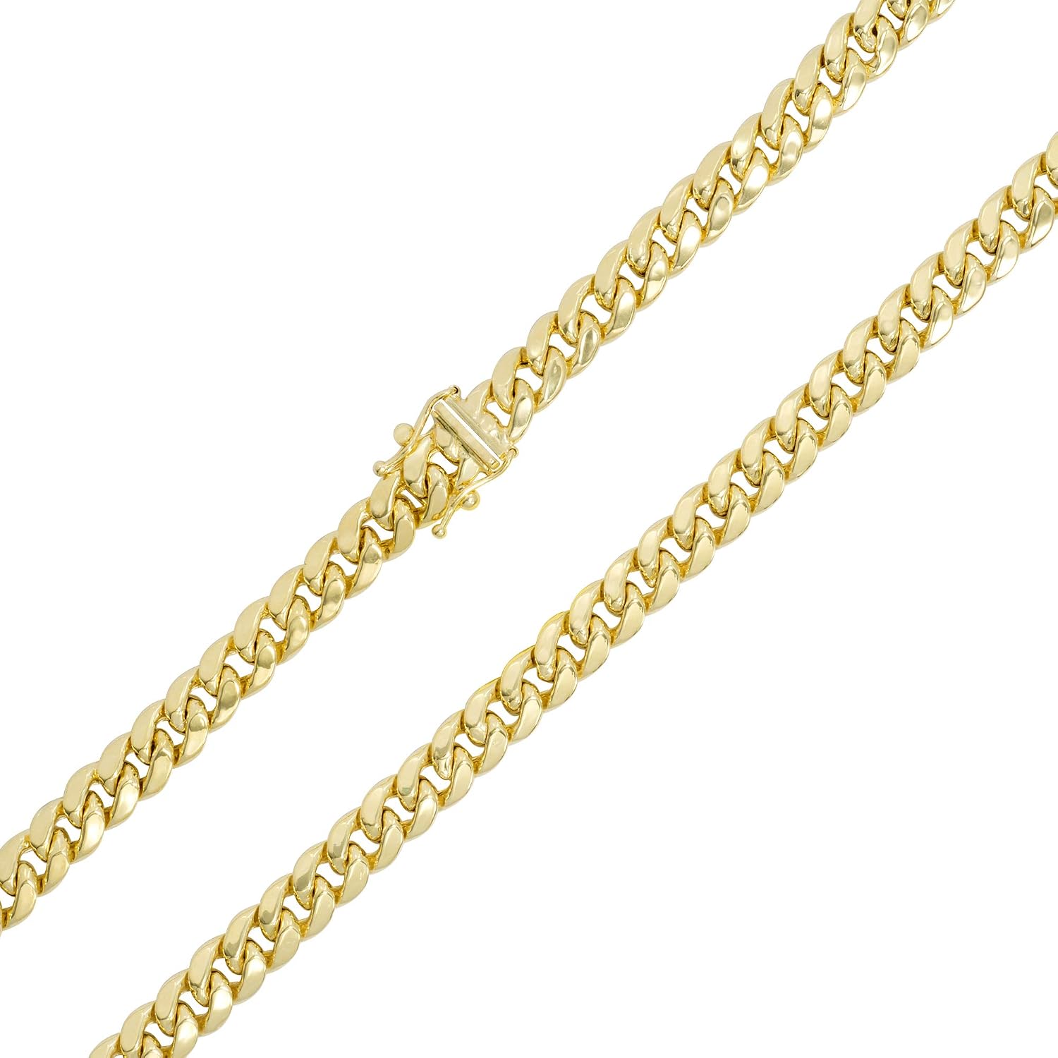 Nuragold 14k Real Yellow Gold Miami Cuban Link 6.5mm Chain Necklace (16"-30") Italian Jewelry for Men & Women