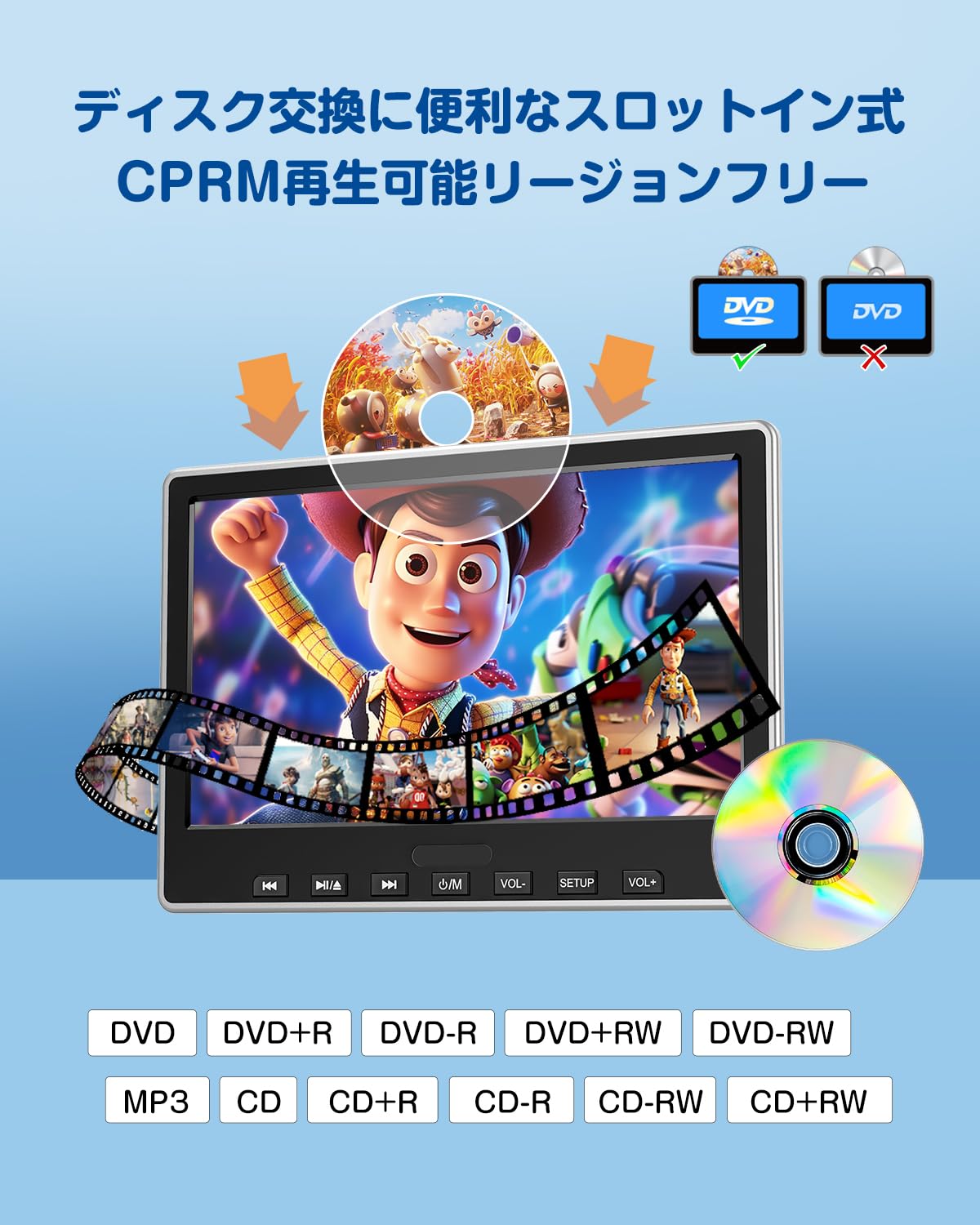 Amazon.co.jp: EONON DVDプレイヤー ヘッドレストモニター 2個セット