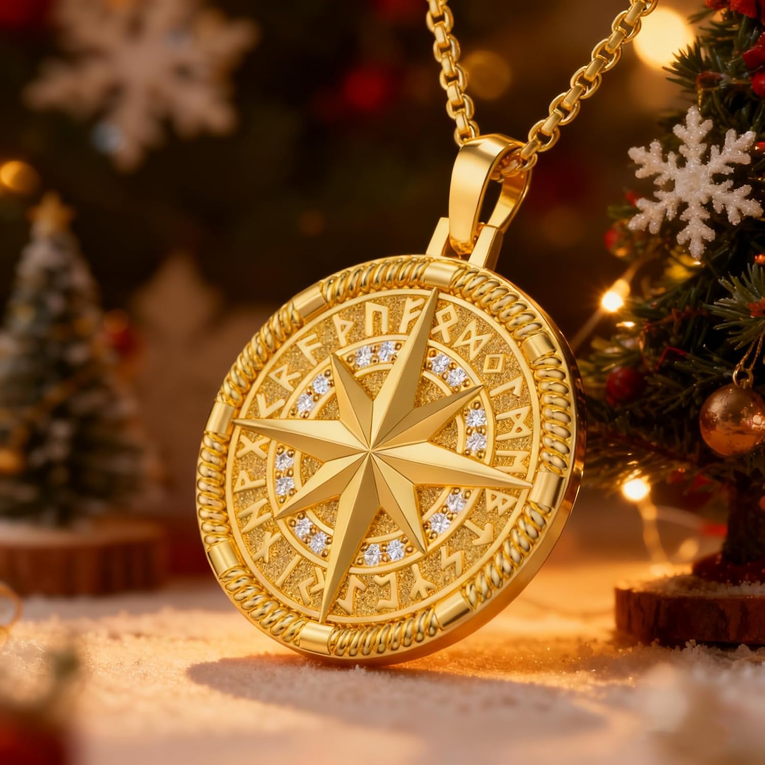 Compass Necklace 925 Sterling Silver Black Gold Compass Necklace for Men Vintage Gear Compass Jewelry Gifts for Men Father Husband Boyfriend