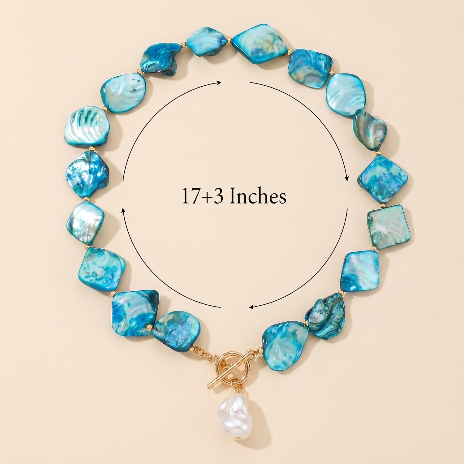 Gmai Shell Necklace for Women Chunky Beaded Necklace Seashell Necklace Beach Jewelry Starfish Necklace Boho Statement Collar Necklace Summer Vacation Gift