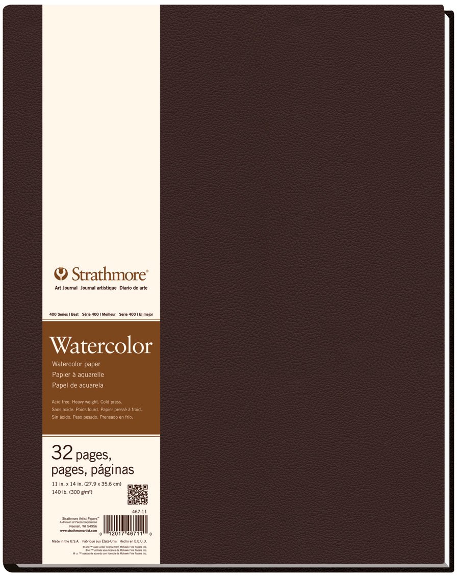 Strathmore White 400 Series Hardbound Watercolor Art Journal, 11"X14" 16 Sheets - Str-467-11,