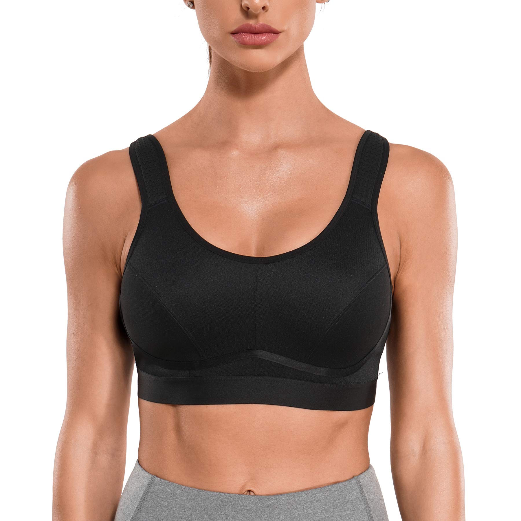 CYDREAMWomen High Impact Support Sports Bra Wirefree Bounce Control Workout Fitness Adjustable Straps Hook Closure