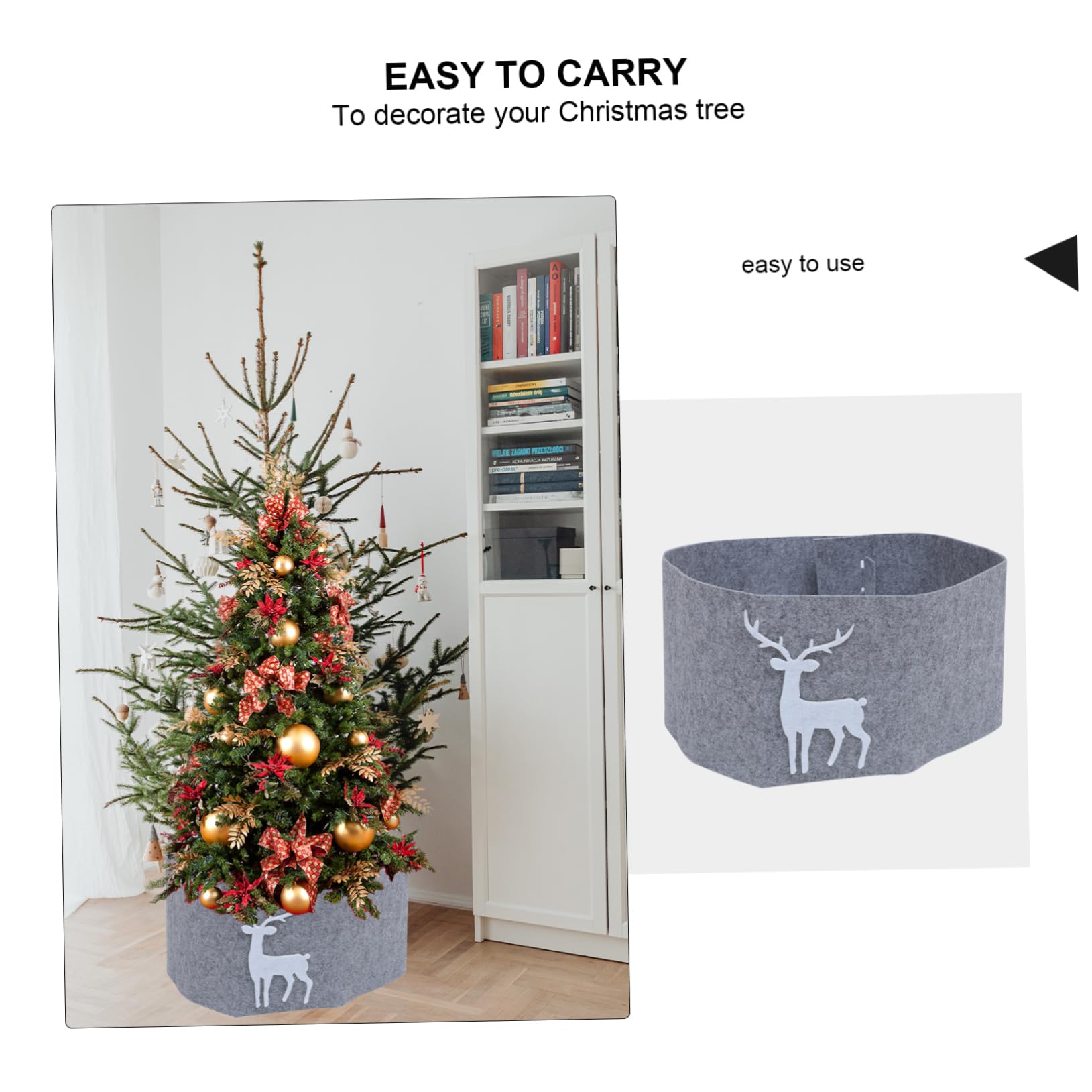 Alipis 3 Piezas Falda De Árbol De Navidad Árbol De Navidad Artificial Luces De Hortensias De Hadas Luz De Hadas Luces De Decoración del Hogar Adornos Navideños Felpa Paño Grey