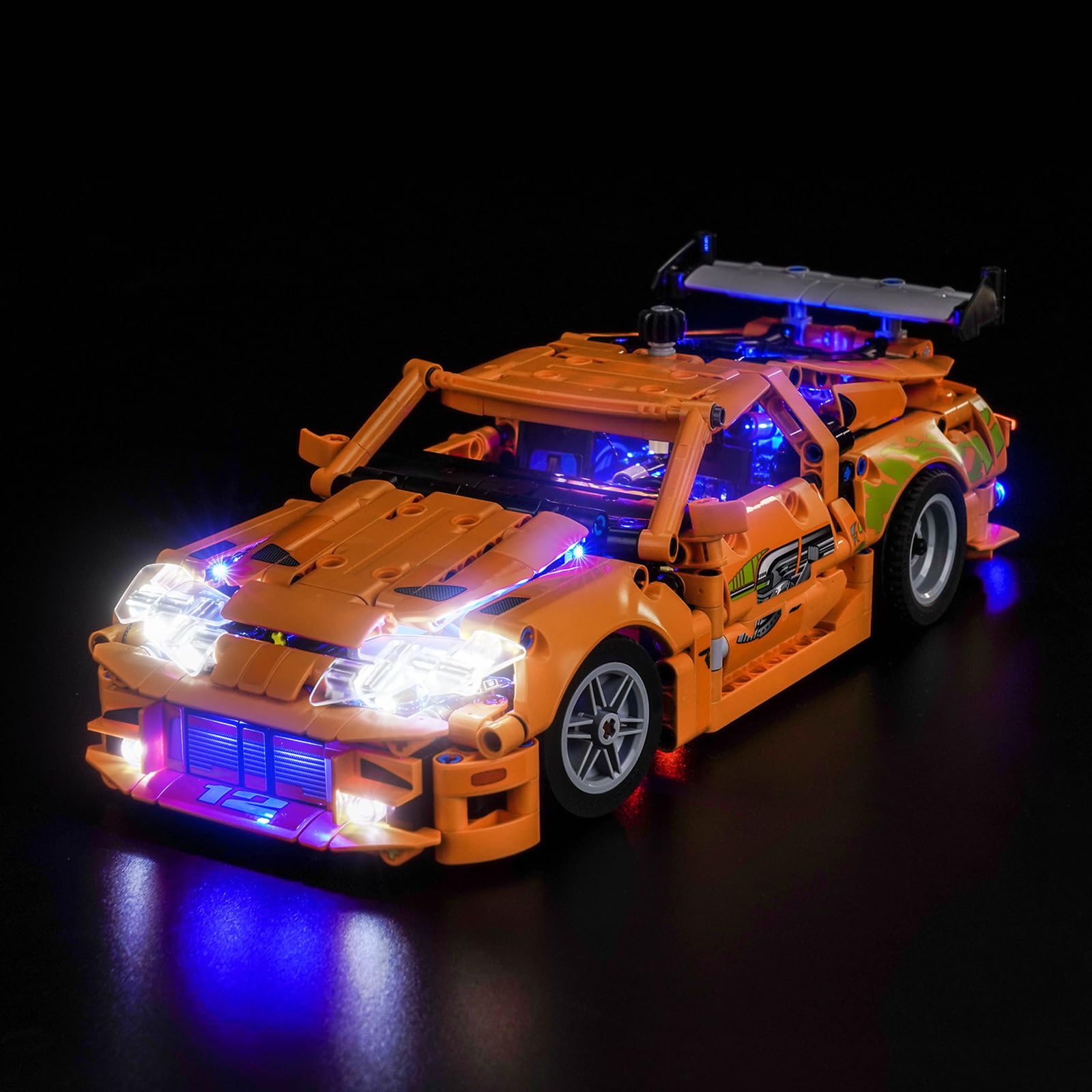 Set di luci LED compatibile con Lego Fast and Furious Toyota Supra MK4 (senza modello) Set di illuminazione decorativa compatibile con Lego 42204 Fast and Furious Toyota Supra MK4 Giocattolo creativo