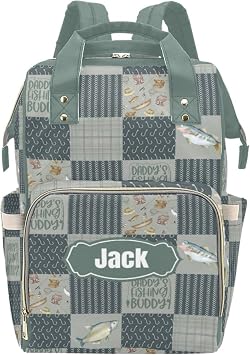Custom Diaper Bag for Baby - Personalized Nursing Daypack Tote with Name