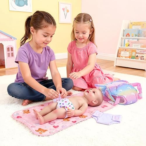 Miniatura 7 de BABESIDE Reborn Baby Doll Carrier Accessories with 2Pcs Baby Dolls Diapers for 12-15 inch Dolls, Adjustable Straps