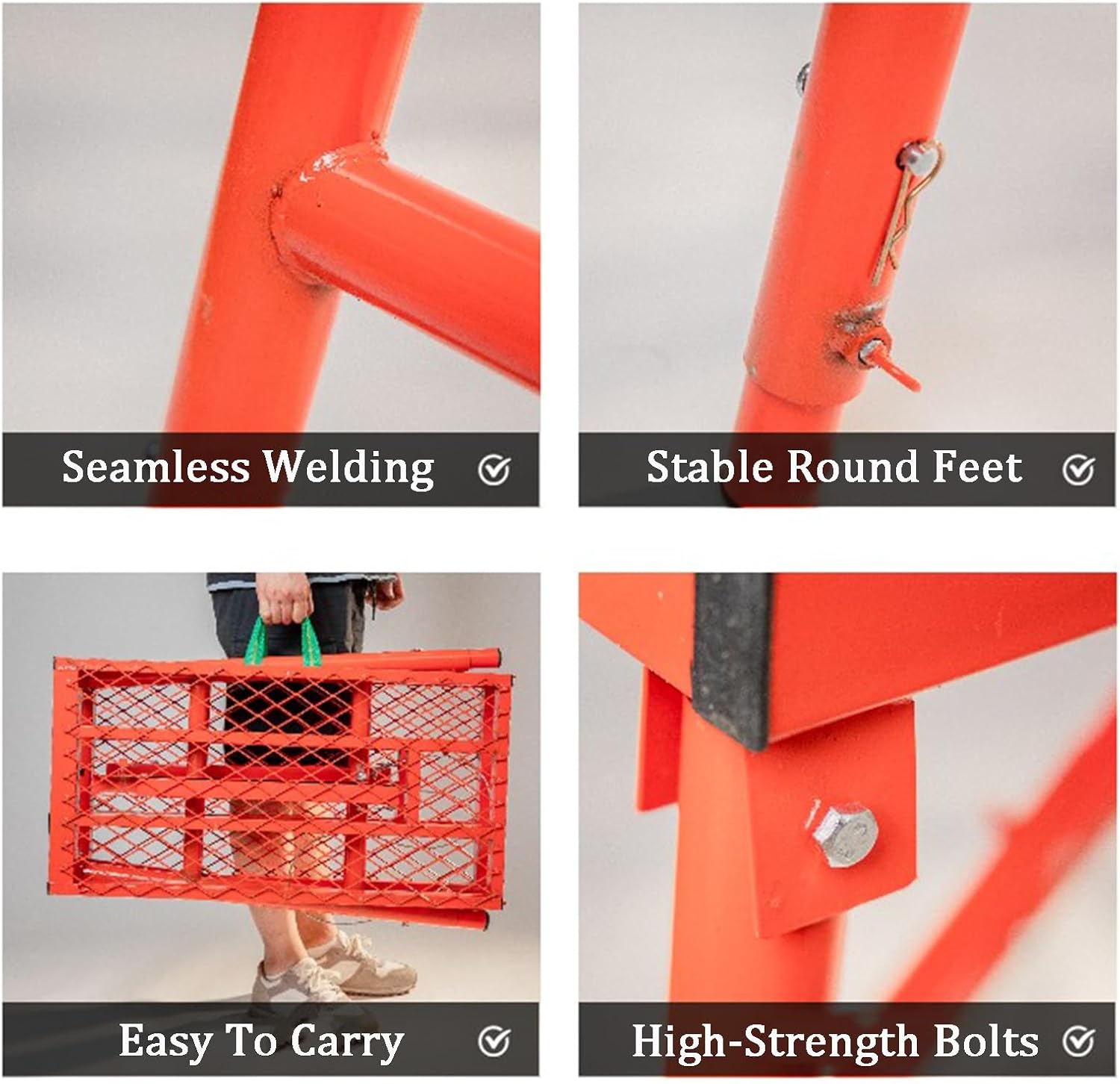 Folding Horse Stool,Portable Scaffolding,Folding Iron Ladder,for Home Decoration,Lifting Items,Wall Painting,Engineering,Bearing Capacity 150kg(120x30cm)