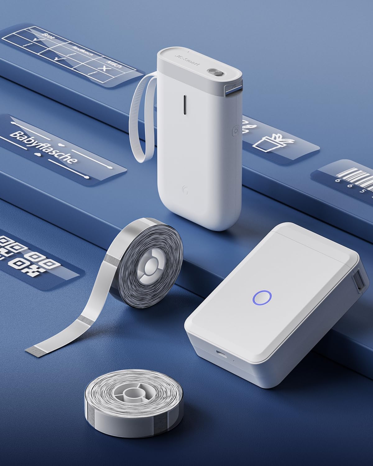 NIIMBOT D11 Label Maker Tape 6Rolls Transparent Label Paper 0.55" X 1.97" 0.55" X 1.57" 0.55" X 1.18", Compatible for NIIMBOT D11 D110 Label Printer, L M S Clear Labels 6-Roll