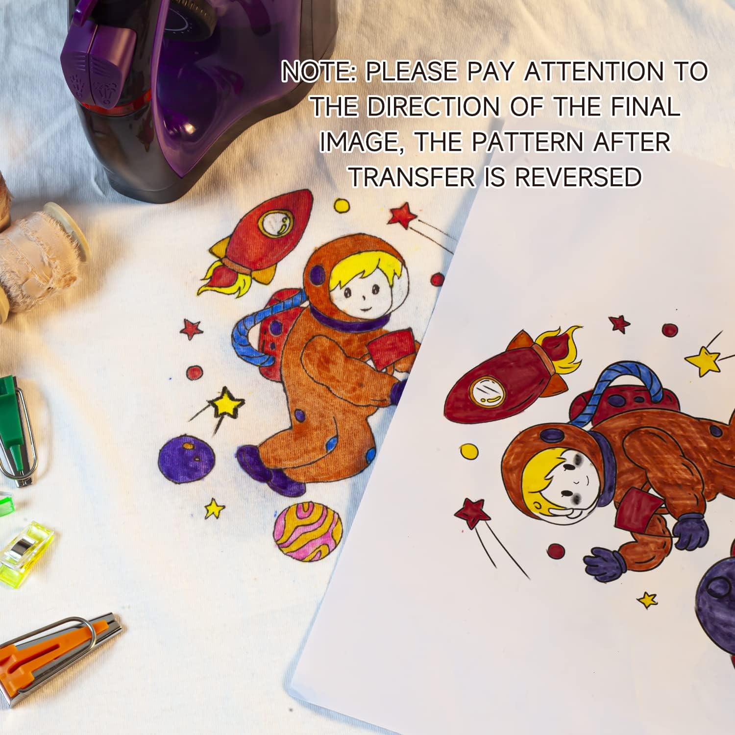 KEARING Iron On Transfer Pens, 6 Colors, Sublimation Markers for Heat Transfer | Smooth-Flow Fine 2mm Tip Ink, for T-Shirts and Other Blanks