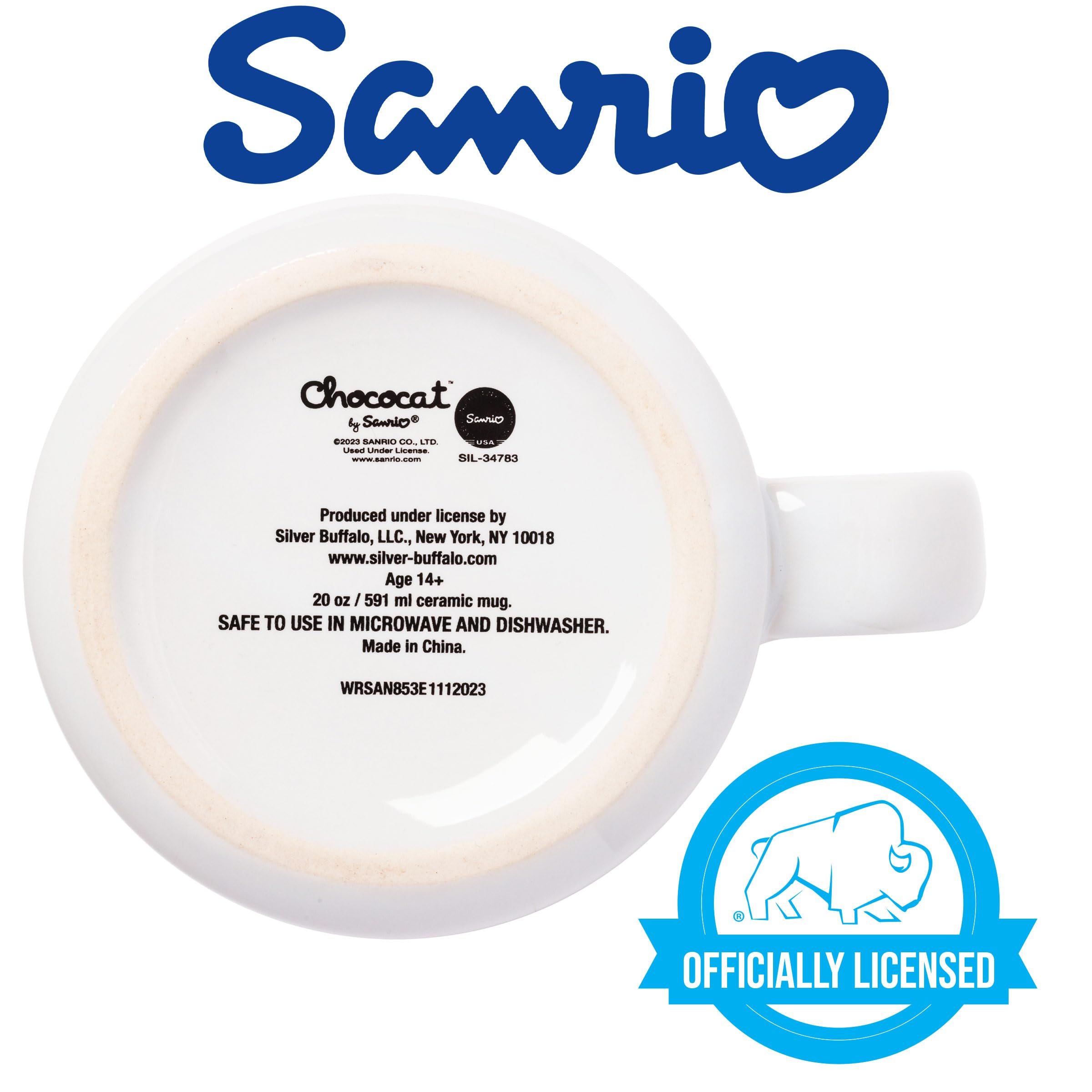 Silver Buffalo Sanrio Chococat Ceramic Camper Mug - 20 Oz Checker Pattern Mug For Coffee & Tea - View #14