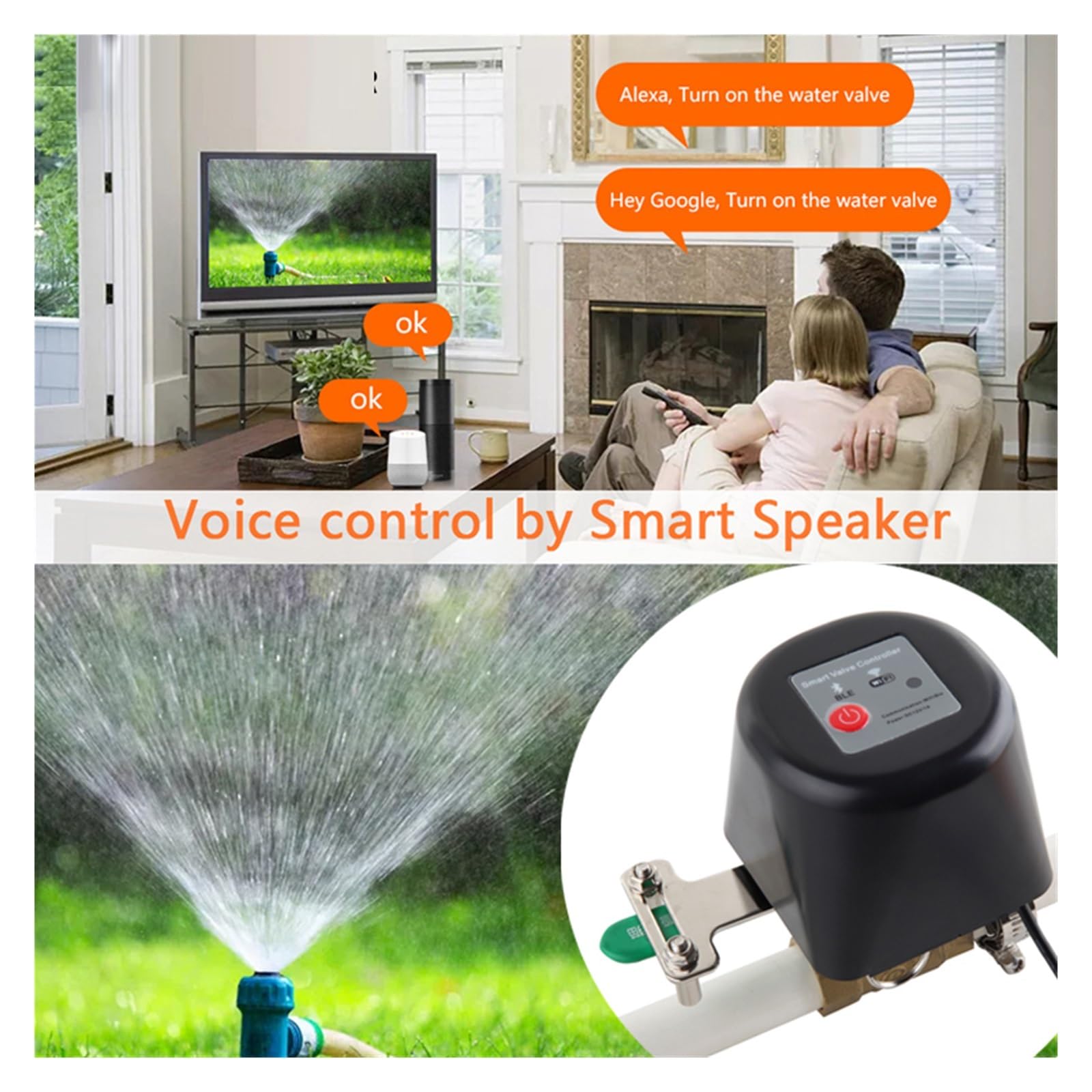 Zigbee 1/2 "3/4" 1 "Wifi Inteligente Control De Manipulador Gas Válvula Agua DN15/20/25 Controlador Automático Tuya(Wifi version)