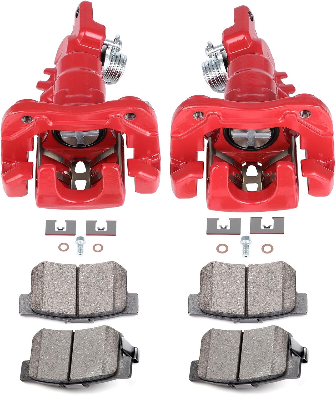 AINTIER Automotive Replacement Brake Kits Red Rear 2 Brake Calipers & 4 Pads Fit For Acura TSX 2004-2008 For Honda For Accord 1998-2007
