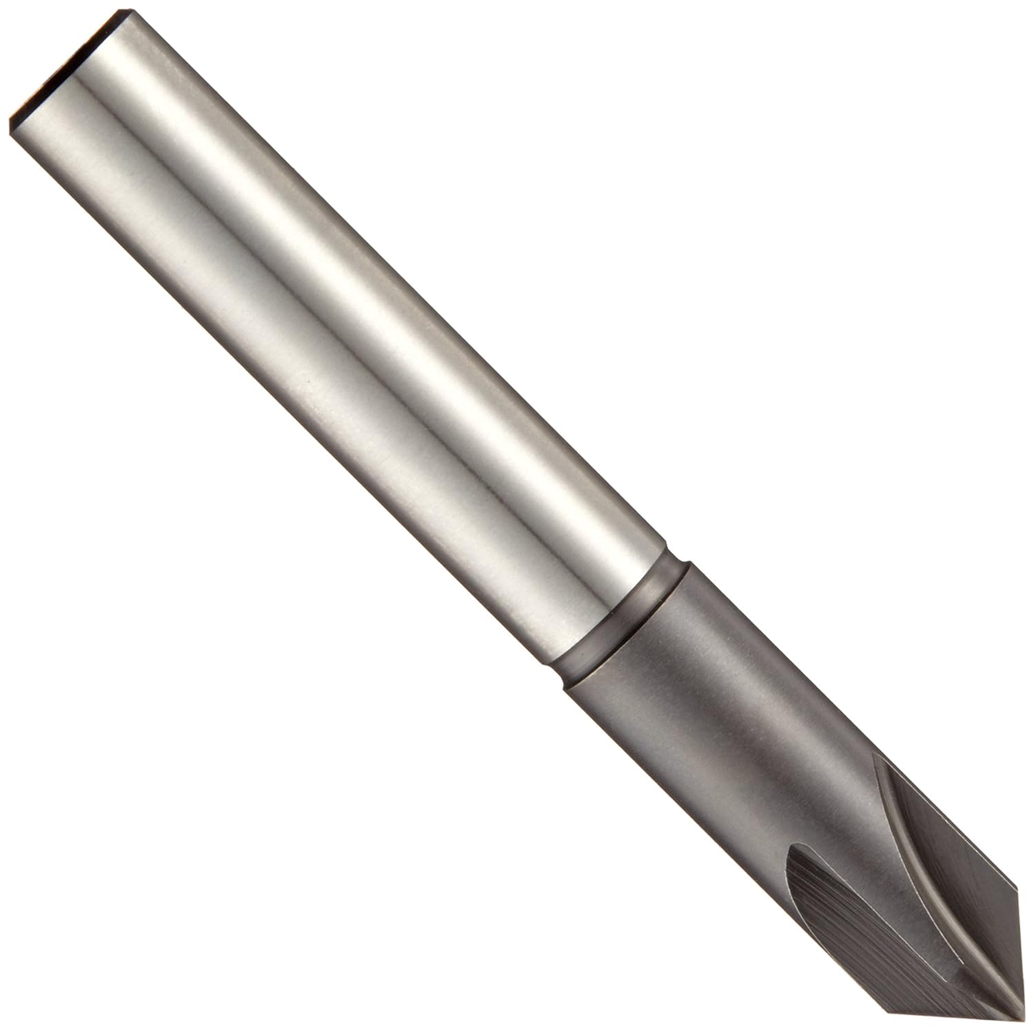 4602 Series High-Speed Steel Single-End Countersink, Uncoated (Bright) Finish, 4 Flutes, 60 Degrees, 1/2 Shank Dia., 1/2 Body Dia.