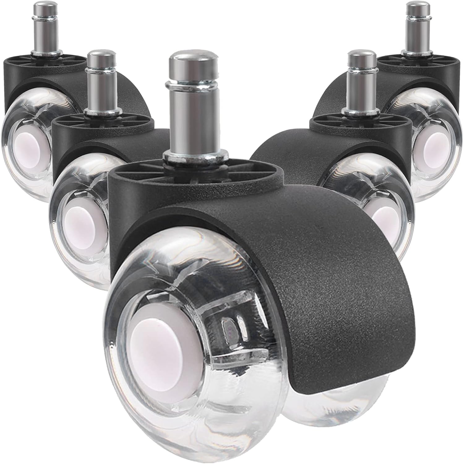 BURDEAN Office Chair Caster Wheels Set of 5, 2 Inch Heavy Duty Mute Desk Chair Wheels