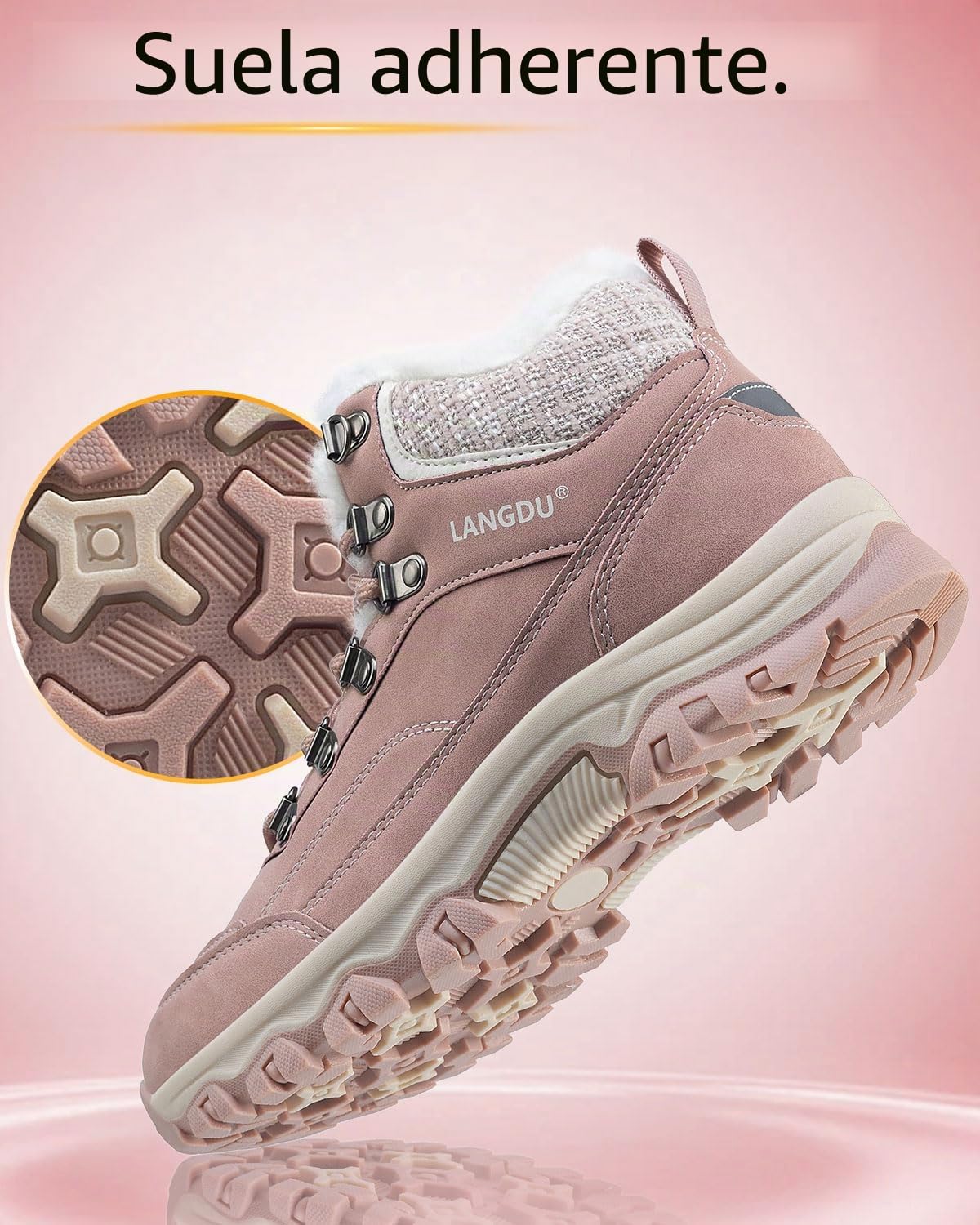 LANGDU Botas de Mujer Invierno Zapatos Impermeables Trekking Botines 37-42EU